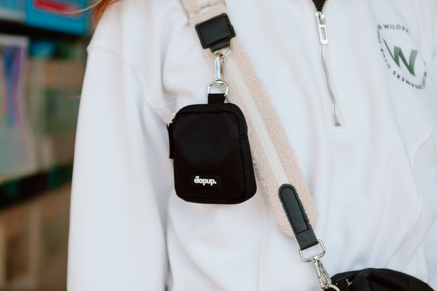 Teddy Fabric Bag Strap - Black